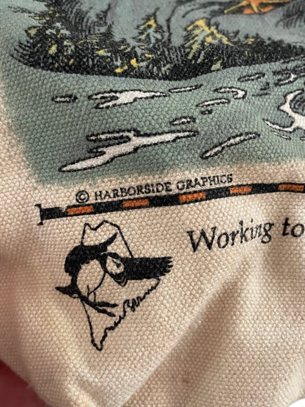 RARE Vintage 70s Project Puffin Canvas Tote Bag Hannaford Made in Maine *READ* - Picture 4 of 6